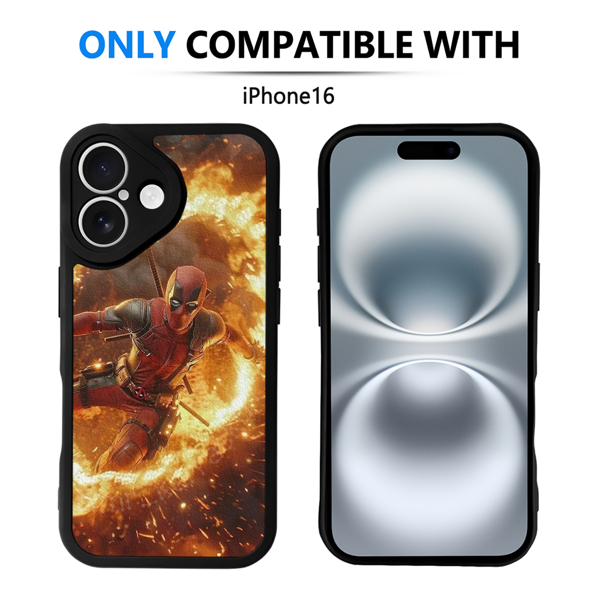 （画像用） Deadpool デッドプール 【iPhone 16シリーズ対応】シリコンスマホケース（レザー調） 材質：シリコン